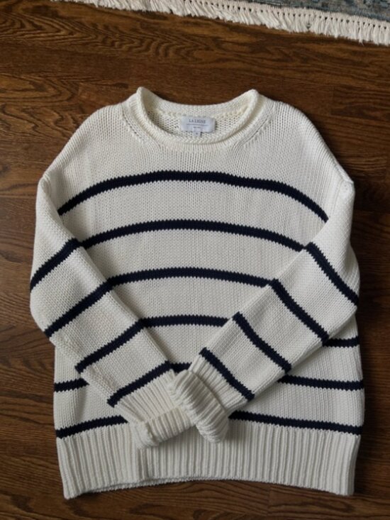 La Ligne Sweaters - La Ligne Marina Sweater White/Navy Size M